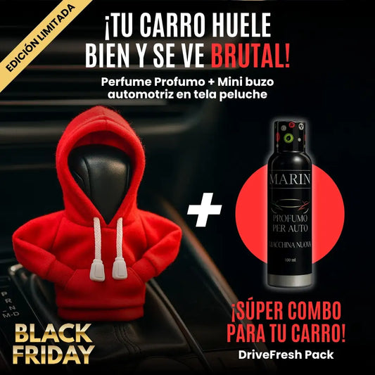 DriveFresh Pack — Perfume Profumo + Mini Buzo para Palanca de Cambios