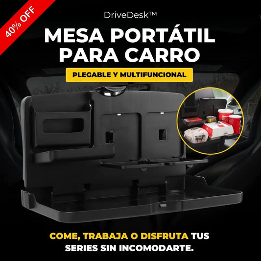DriveDesk™ – Mesa Portátil para Carro Plegable y Multifuncional