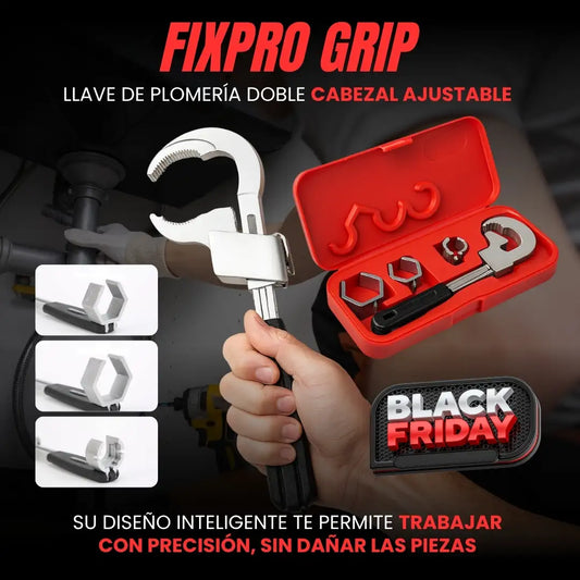 FixPro Grip — Llave de Plomería Doble Cabezal Ajustable