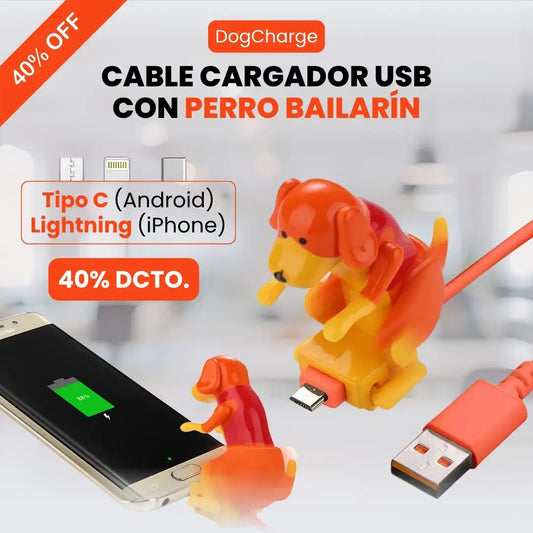 DogCharge — Cable Cargador USB con Perro Bailarín