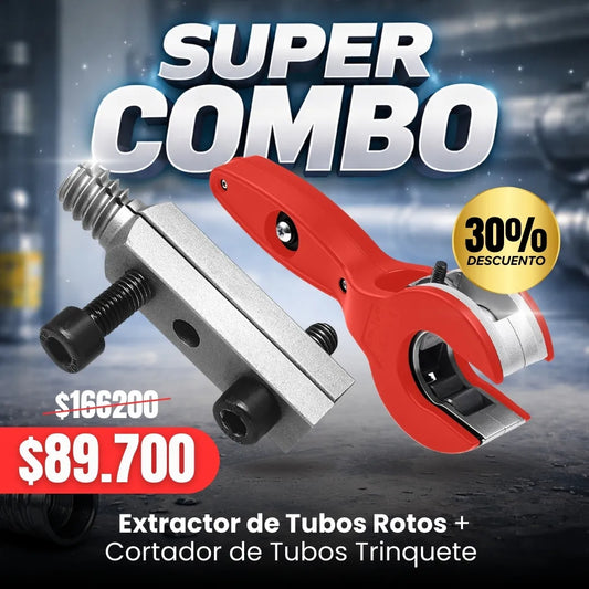 PipeMaster Pro Combo - Cortador de Tubos + Extractor de Tuberías Rotas