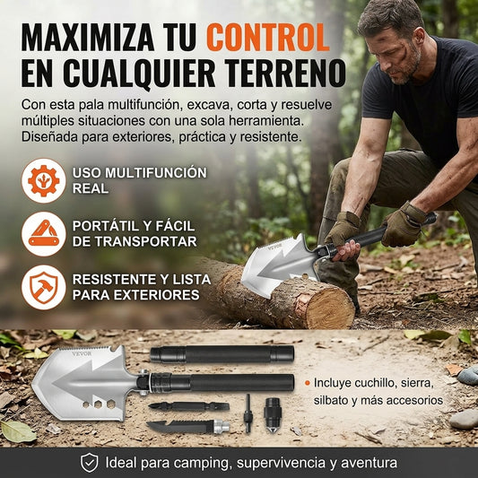Pala Multifuncional 8 en 1 de Supervivencia