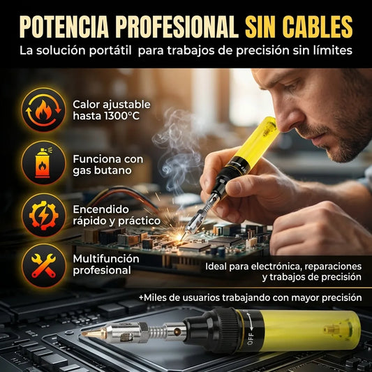 Soldador de Gas Inalámbrico 1300°C